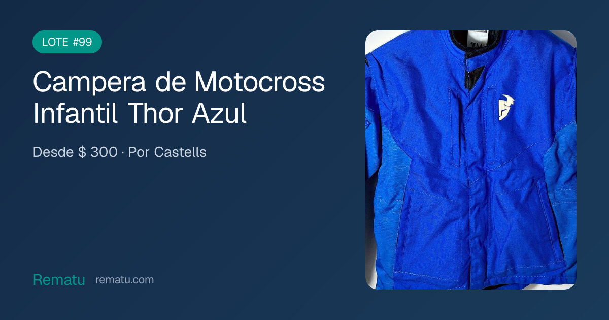 Campera de Motocross Infantil Thor Azul - Lote #99