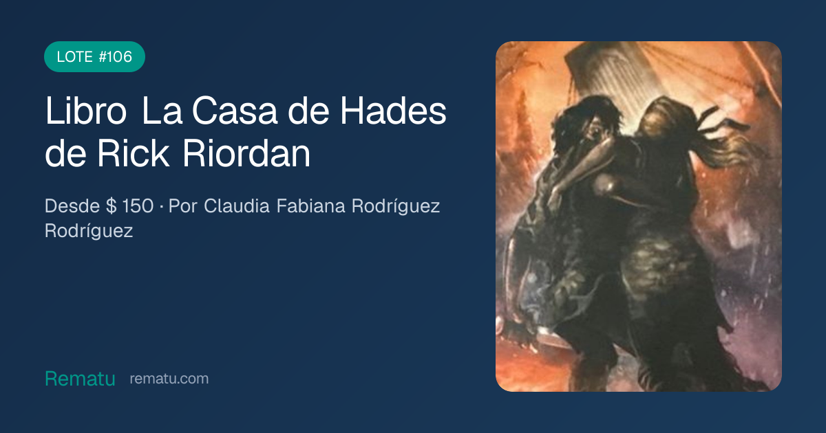 Libro La Casa de Hades de Rick Riordan - Lote #106