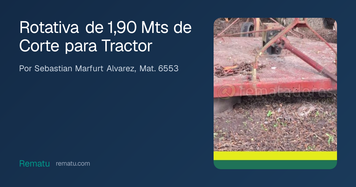 Rotativa de 1,90 Mts de Corte para Tractor