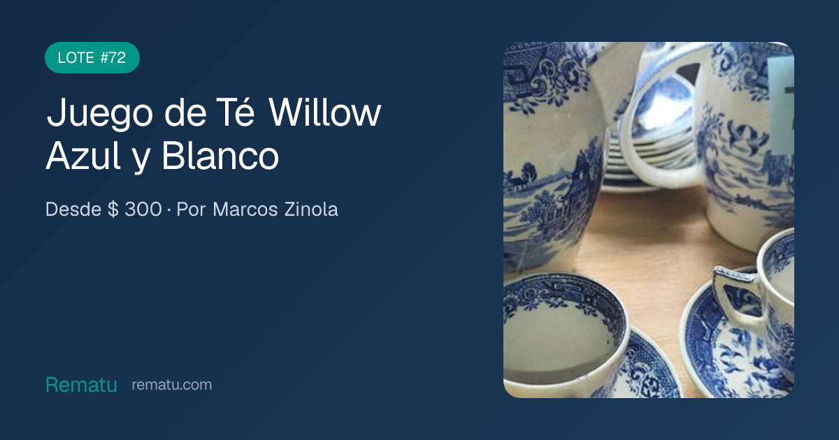 Juego de Té Willow Azul y Blanco - Lote #72