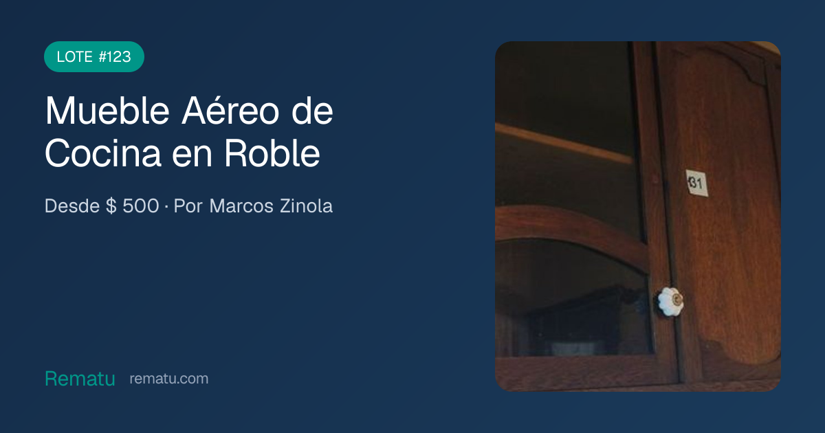 Mueble Aéreo de Cocina en Roble - Lote #123