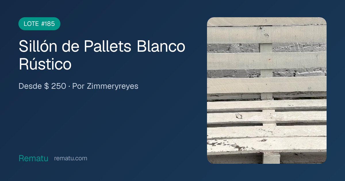 Sillón de Pallets Blanco Rústico - Lote #185