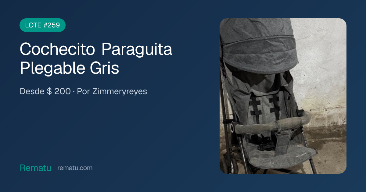 Cochecito Paraguita Plegable Gris - Lote #259
