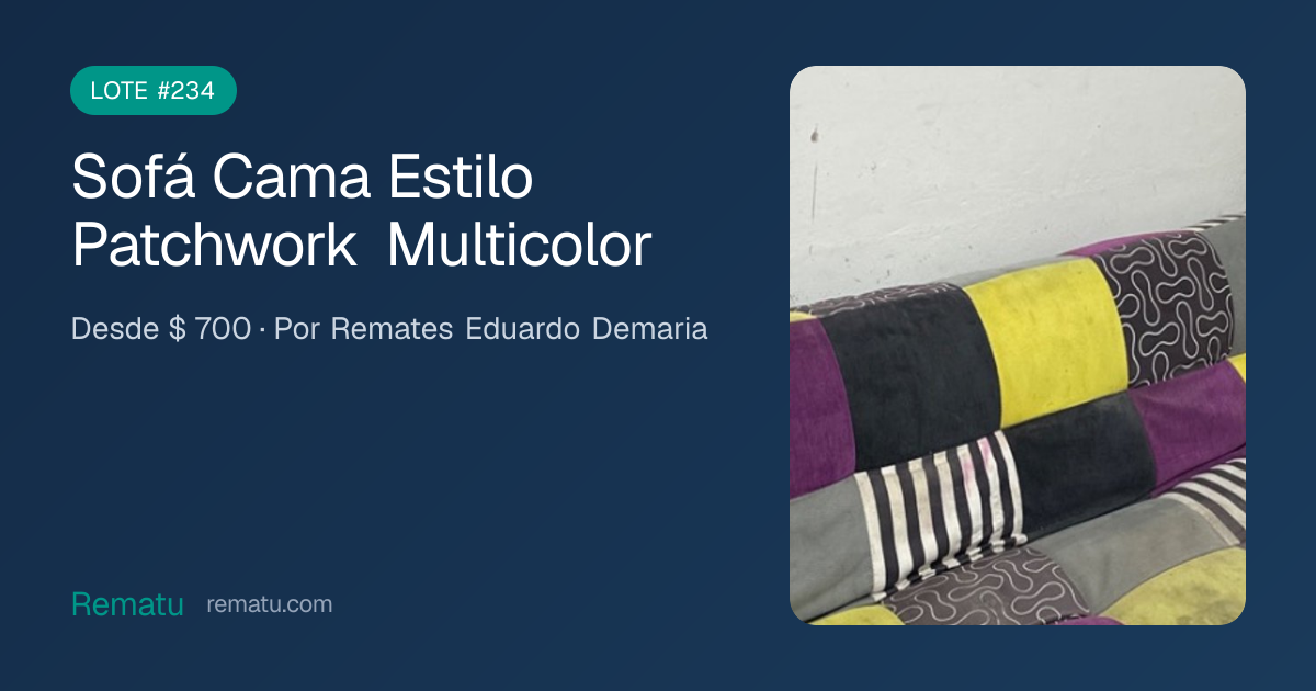 Sofá Cama Estilo Patchwork Multicolor - Lote #234