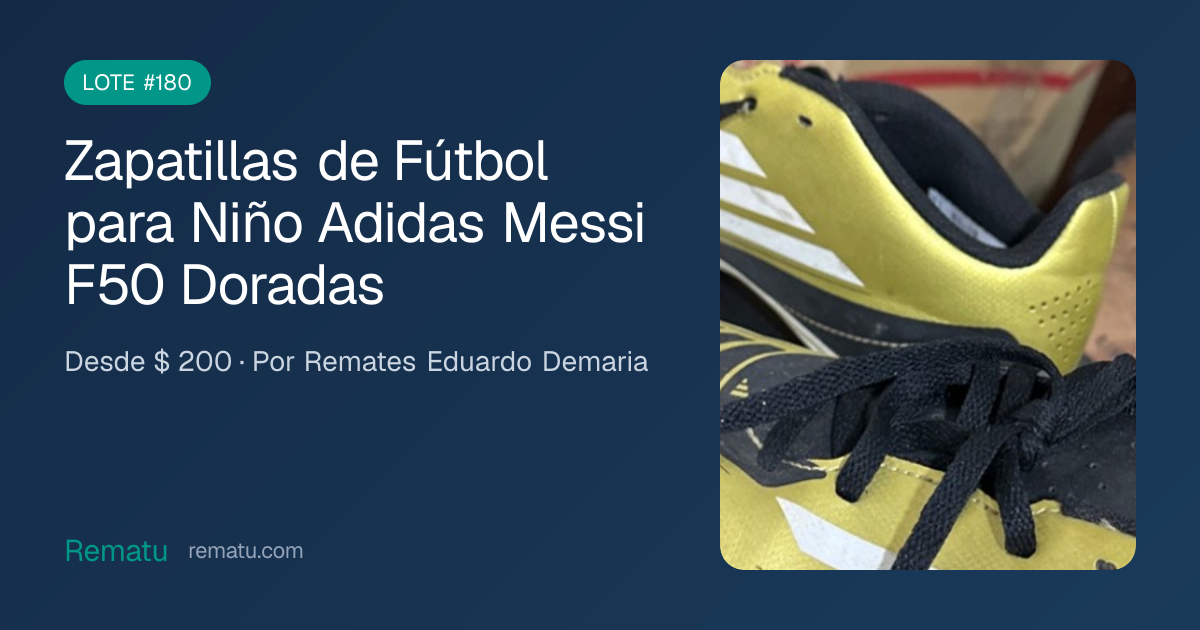 Zapatillas de Fútbol para Niño Adidas Messi F50 Doradas - Lote
