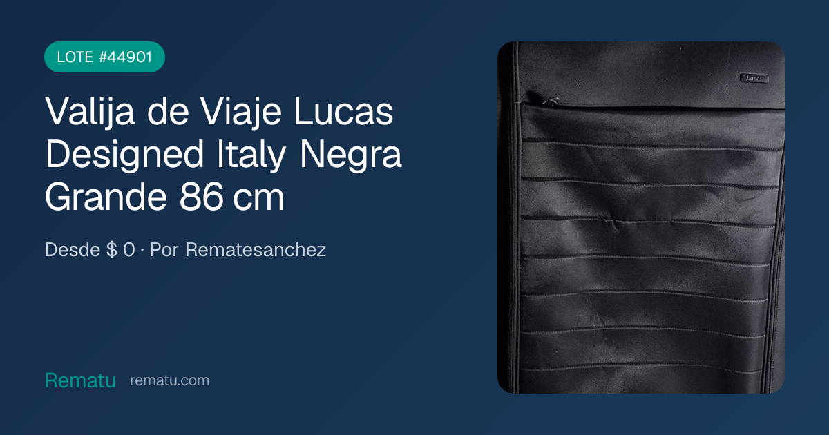 Valija de Viaje Lucas Designed Italy Negra Grande 86 cm - Lote