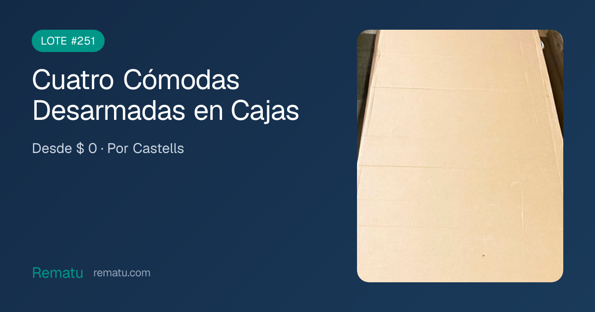 Cuatro Cómodas Desarmadas en Cajas - Lote #251