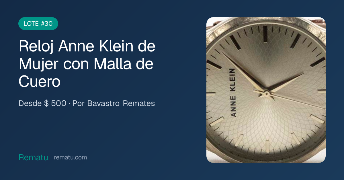 Reloj Anne Klein de Mujer con Malla de Cuero - Lote #30