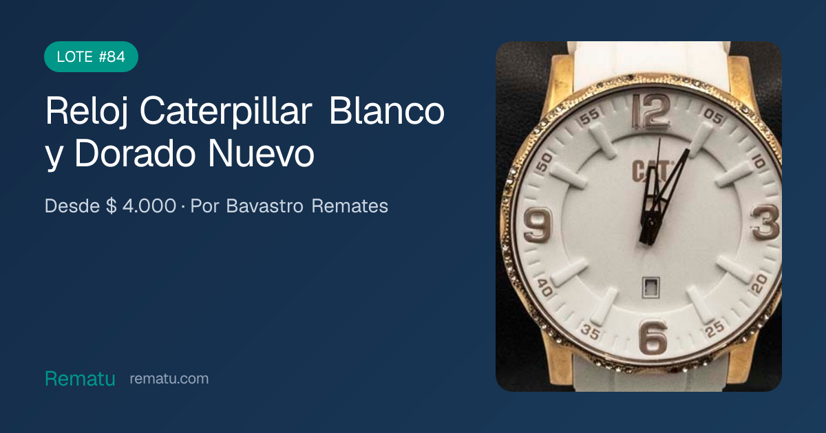 Reloj Caterpillar Blanco y Dorado Nuevo - Lote #84