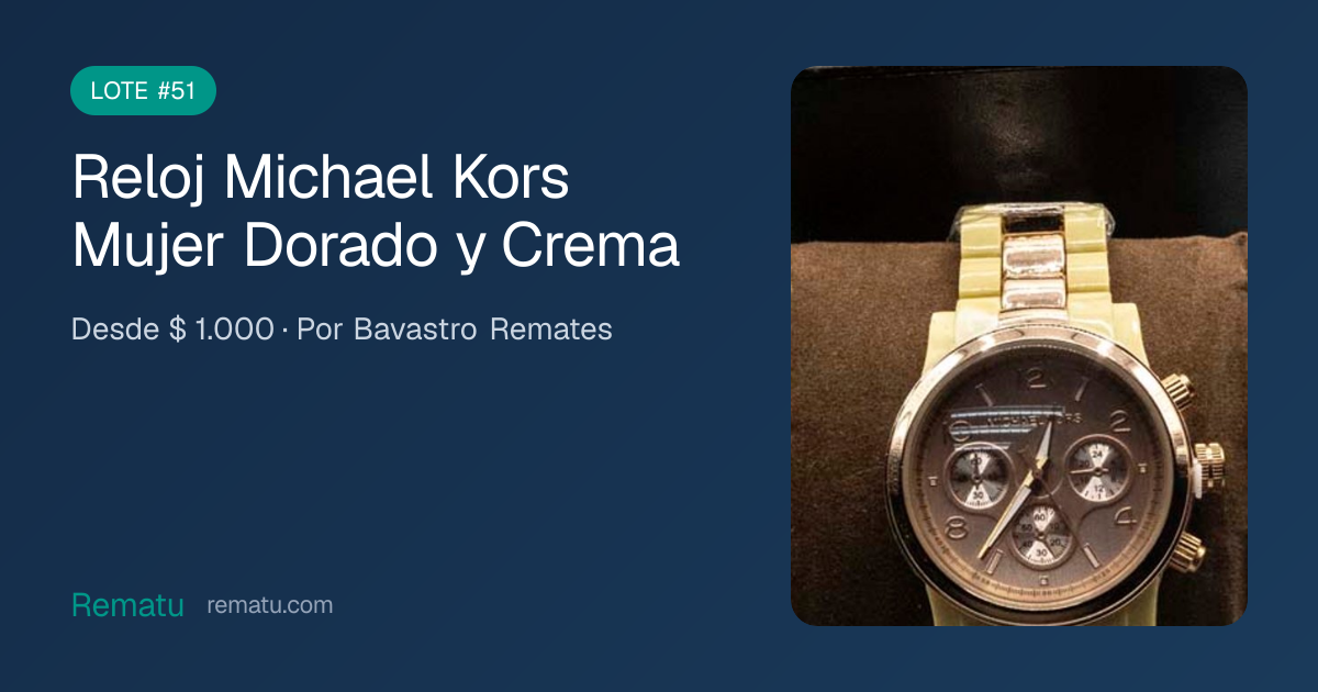 Reloj Michael Kors Mujer Dorado y Crema - Lote #51