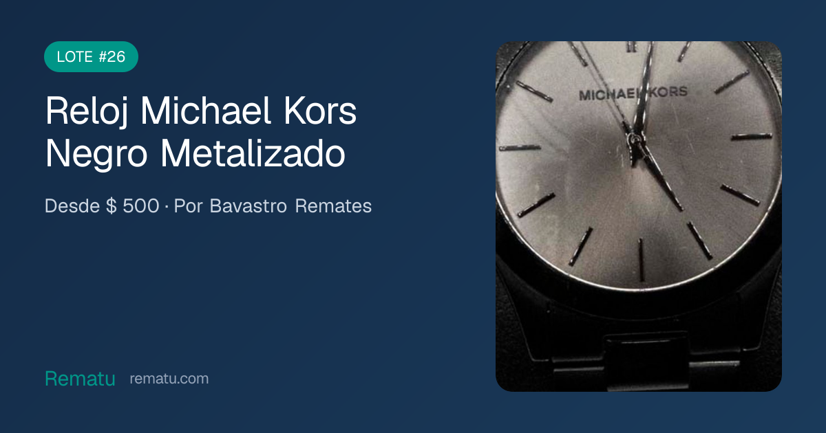 Reloj Michael Kors Negro Metalizado - Lote #26