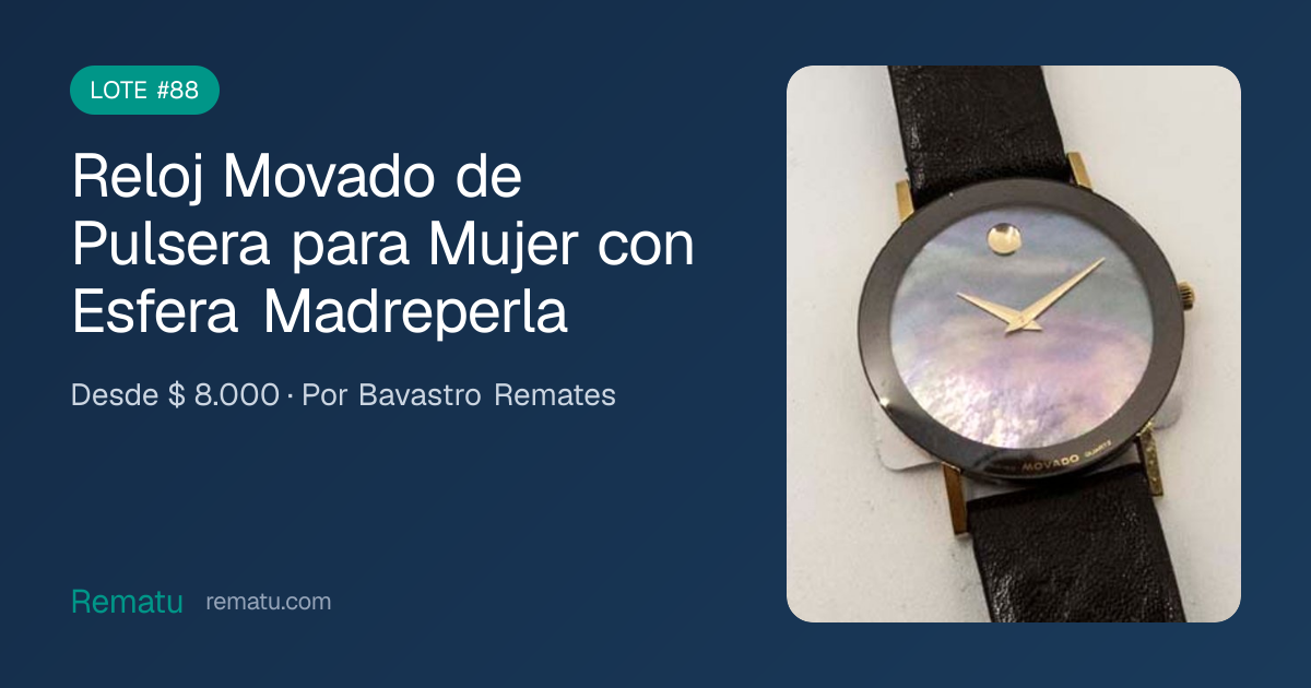 Reloj Movado de Pulsera para Mujer con Esfera Madreperla - Lote…