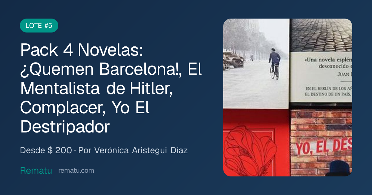 Pack 4 Novelas: ¿Quemen Barcelona!, El Mentalista de Hitler, Com…